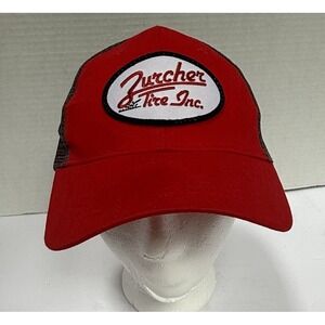 Zurcher Tire Inc. Red Black/Grey Hat-Adjustable-Mesh Back-Cap America‎
